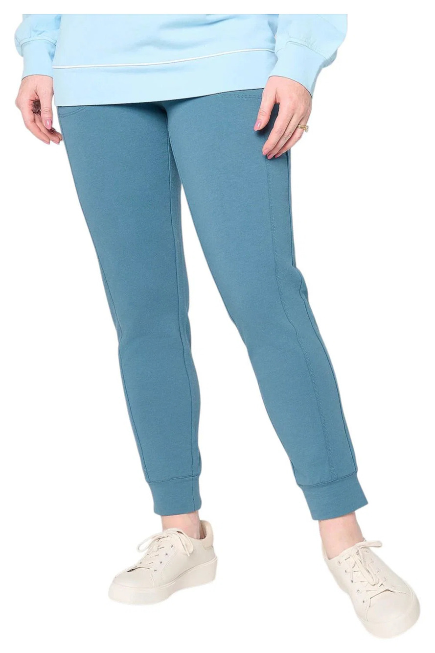 Denim & Co. Active French Terry Joggers Blue Teal - Regular